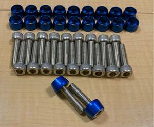 RB25.RB20 head cover stainless steel bolt & washer blue blue R32 R33 R34 A31 C33 C34 C35 cam cover tappet cover rb26