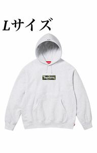 1円スタート　Supreme Box Logo Hooded Sweatshirt シュプリーム フーディ パーカー ボックスロゴ アッシュ グレー スウェット Ash Grey L