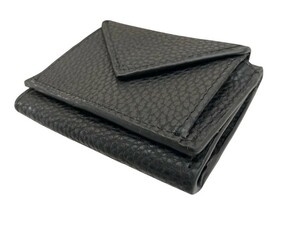 新品 ミニ財布 三つ折り財布 メンズ レディース コンパクト 小さい 財布　ブラック　黒色