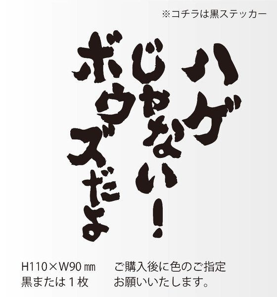 釣りステッカー 「ハゲじゃない！ボウズだよ」