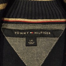 USA古着卸 Lサイズ TOMMY HILFIGER トミーヒルフィガー ロゴ刺繍 ジップアップ ニット セーター _画像4