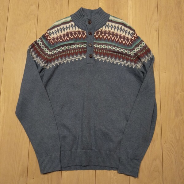 USA古着卸 Lサイズ IZOD アイゾッド スタンド襟 ニット プルオーバー