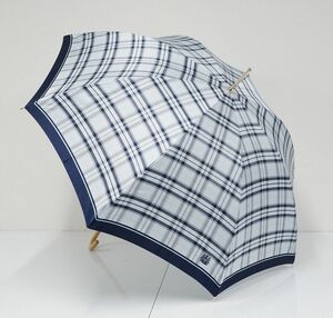 傘 Aquascutum アクアスキュータム USED美品 ジャガード チェック グラス骨 60cm C A0235