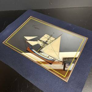 [KJ010] Nordbok Gothenburg Sweden ウォールミラー パブミラー 鏡 壁掛け 帆船 インテリア アンティーク 昭和レトロ