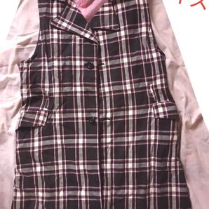 ロングベスト 大きめサイズ フリーサイズ ハンドメイド品