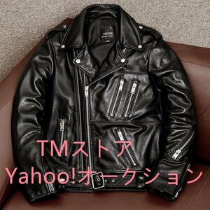 高級感溢れる★レザージャケット 本革 ライダースジャケット メンズファッション バイクジャケット カウハイド 牛革 革ジャンS～4XL