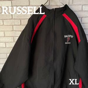 ★Russell Athletic ラッセル ジップアップジャケット ブラック黒　XL ジャンバー