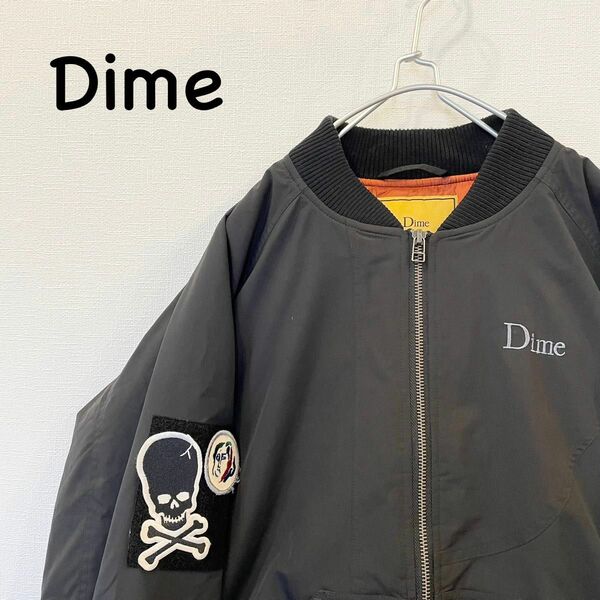 Dime Velcro Patch Bomber Jacket ボンバー ジャケット 中綿 ma-1 MA1 刺繍 黒 ブルゾン