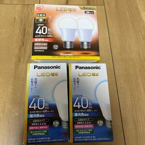 パナソニック Panasonic LDA4DGK40ESW [LED電球 E26口金 昼光色相当 485lm アイリスオーヤマ E26 広配光タイプ 電球色40W相当 4個セット 