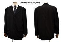 L-2182★COMME des GARCONS HOMME コム デ ギャルソン オム★通年 背抜き 日本製 ブラック黒 三つボタン テーラードジャケット ブレザー L_画像1