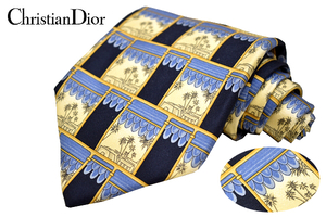 N-2854★送料無料★新品★Christian Dior MONSIEUR クリスチャンディオール ムッシュ★正規品 フランス製 レトロ ワイド シルクネクタイ