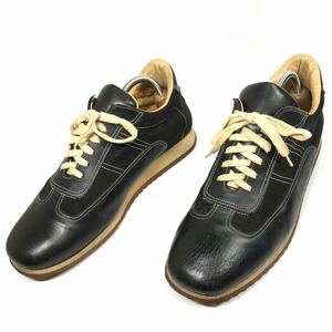 【サントーニ】本物 Santoni CLUB 靴 27cm 黒 スニーカー カジュアルシューズ レザー×メッシュ 男性用 メンズ イタリア製 8