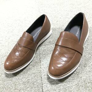 【コールハーン】本物 COLE HAAN 靴 23.5cm 茶 スリッポン スニーカー カジュアルシューズ 本革 レザー 女性用 レディース 6 1/2 B