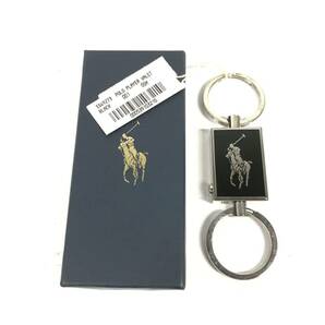 美品【ラルフローレン】本物 POLO RALPH LAUREN キーリング ロゴモチーフ キーホルダー チャーム 金属素材 メンズ レディース 箱 送料370円の画像1