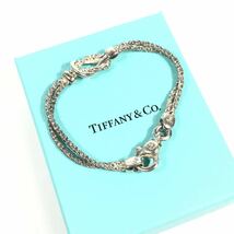 【ティファニー】本物 TIFFANY&Co. ブレスレット ダブルロープ ノット ツイスト スクリュー シルバー925 全長18cm バングル 箱付 送料520円_画像6