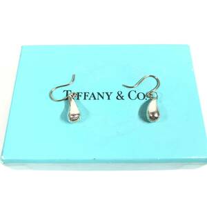 【ティファニー】本物 TIFFANY&Co. ピアス ティアドロップ フック シルバー925 幅0.6cm イヤリング メンズ レディース 箱付き 送料520円