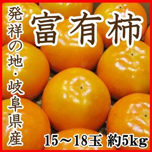 【Good】大玉厳選！3L～2Lサイズ！柿の王様！発祥の地・岐阜産『富有柿』15～18玉 約5kg