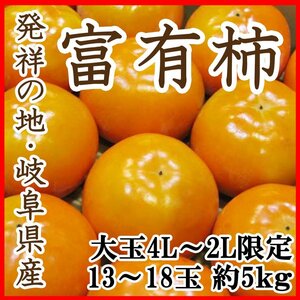 【Good】大玉4L～2Lサイズ限定！柿の王様！発祥の地・岐阜産『富有柿』13～18玉 約5kg