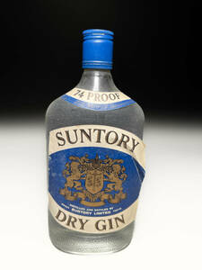 [即決]■古い2丁目時代表記 サントリー Suntory ドライジン DRY GIN 74 PROOF 古酒旧酒従価特級オールドボトル スピリッツリキュール