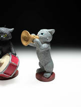 [即決]■古い時代物猫人形 縁起物 楽器を弾く猫 ミニチュアドール インテリアオブジェ美品_画像4