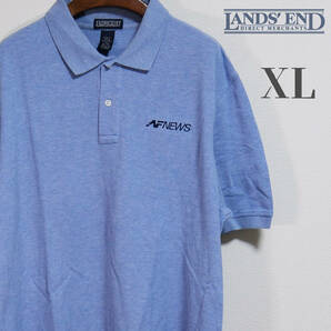 LANDS’ END ランズエンド ビッグサイズ ポロシャツ 刺繍 XL サックス