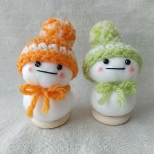 ハンドメイド　ゆきだるま　2個セット　og　雪だるま　　　冬雑貨