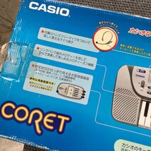 中古●CASIO●ミニキーボード CORET SA-75 電池での動作OK 電子キーボード 年式不明 箱付き マイク、ストラップ、電源ケーブル欠品_画像9