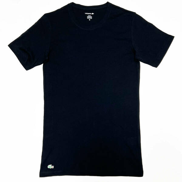 ■LACOSTE/ラコステ・アンダーウエアー/コットン無地クルーネックTシャツ・ブラックS新品■