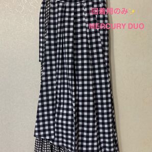 ★美品★マーキュリーデュオ★ラップスカート ギンガムチェック ワイドパンツ ウエストゴム フリーサイズ