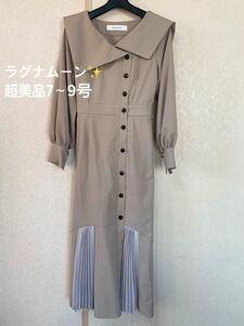 値下げ！★美品★一回着用★ラグナムーンワンピース 長袖 ベージュ ロング フレア　美品　セーラー