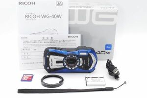 【極上品】RICOH リコー 防水デジタルカメラ RICOH WG-40W ブルー #552