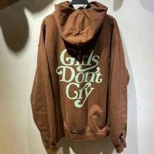 GIRLS DON'T CRY LOGO HOODIE "BROWN" XLサイズ ガールズドントクライ ロゴ パーカー