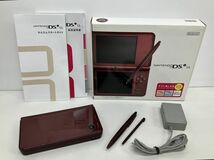 ゲーム機本体/ジャンク扱い/Nintendo DSiLL ワインレッド/任天堂/充電池なし/ACアダプタ・取扱説明書付き/UTL-001【A035】_画像1