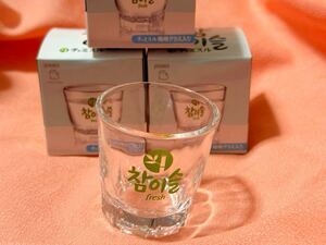 ★★ JINRO 非売品　チャミスル 　専用グラス 　3個セット　韓国　焼酎　ショットグラス　カエル　マスコット　新品　未使用