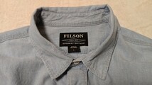 FILSON CHAMBRAY CPO SHIRT フィルソン シャンブレーシャツ ワークシャツＬサイズ 長袖シャツ コットンシャツ　ライトインディゴ_画像1