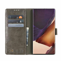 Samsung Galaxy Note20 Ultra5G ケース au SCG06 docomo SC-53A スマホケース 手帳型 カード収納 ズック&PUレザーケース_画像2
