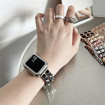 アップルウォッチ バンド ベルト apple watch series 6,SE,5,4金属＆革 保護カバー付 44mm サードパーティ かわいい メンズ レディース_画像3
