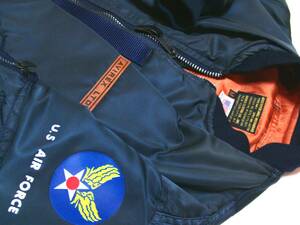 即決美品!!米国製アヴィレックスMA-1フライトジャケットM【US AIR FORCE】AVIREX戦闘服FRIGHT JACKET☆本革タブ装備上野商会バズリクソンズ