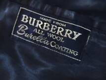 即決美品!!品質美BURBERRYロンドン贅沢質感お洒落コート紺 【Burella Coating】英国製バーバリーLONDONステンカラーコート☆レトロモダン_画像2