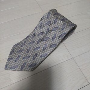 renoma レノマ イタリー製 ベージュ ダイヤ柄 シルク 成人式 ネクタイ