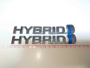 トヨタ純正ハイブリッドエンブレム2枚セット　横幅15.3　TOYOTA　HYBRID