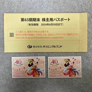 40周年記念 東京ディズニーリゾート 株主用パスポート 2枚セット 2024年6月30日まで 送料無料