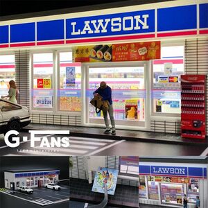 ローソン LAWSON ジオラマ 点灯 組立式　駐車場 1/64ミニカーガレージ