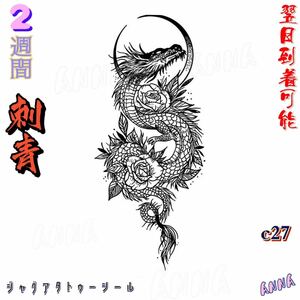 c27 竜 2週間で消える　ヘナタトゥー　ジャグアタトゥーシール　タトゥーシール ティントタトゥーシール ボディーアートシール