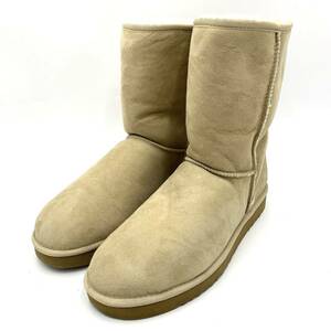 G☆美品/ 大きいサイズ!! '保温性抜群' UGG Australia アグ CLASSIC SHORT 5800 ムートンブーツ 革靴 ミドル 裏地ボア 13M 31.0cm シューズ