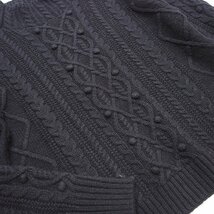 インゲボルグ 黒 ケーブル編み ハイネック ニット セーター/2022AWコレ/フリーサイズ/L17-191_画像4