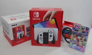 CP1490 歳末セール ほぼ未使用 任天堂 Nintendo Switch スイッチ 有機ＥＬモデル マリオカート８ デラックス Joy-Con ハンドル２個セット