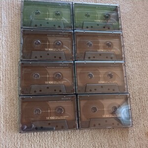 ジャンク　SONY　使用済み　カセットテープ　X 2　ⅱ 100 74 64 50　計8本　ソニー　当時物　昭和レトロ　ハイポジション　カード　シール