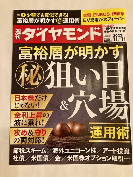 週刊ダイヤモンド ２０２３年１１月１１日号 （ダイヤモンド社）富裕層が明かす狙い目&穴場　運用術