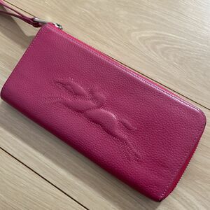 LONGCHAMP ロンシャン 長財布 L字ファスナー ピンク